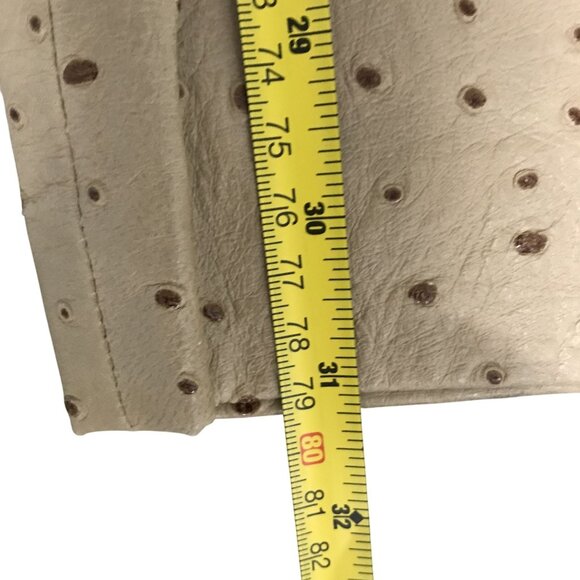 DANA BUCHMAN Woman Lambskin Leather Tan Ostrich Print Pants Size 18 Lined NWOT - Picture 7 of 13